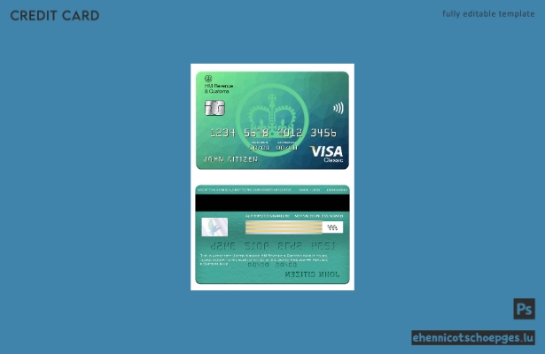 Beispielvorschau der Visa Classic Karte der britischen Steuer- und Zollbehörde (HM Revenue and Customs)